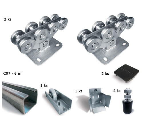 AZP978 - sada pro samonosnou posuvnou bránu až do 6,5 m průjezdu